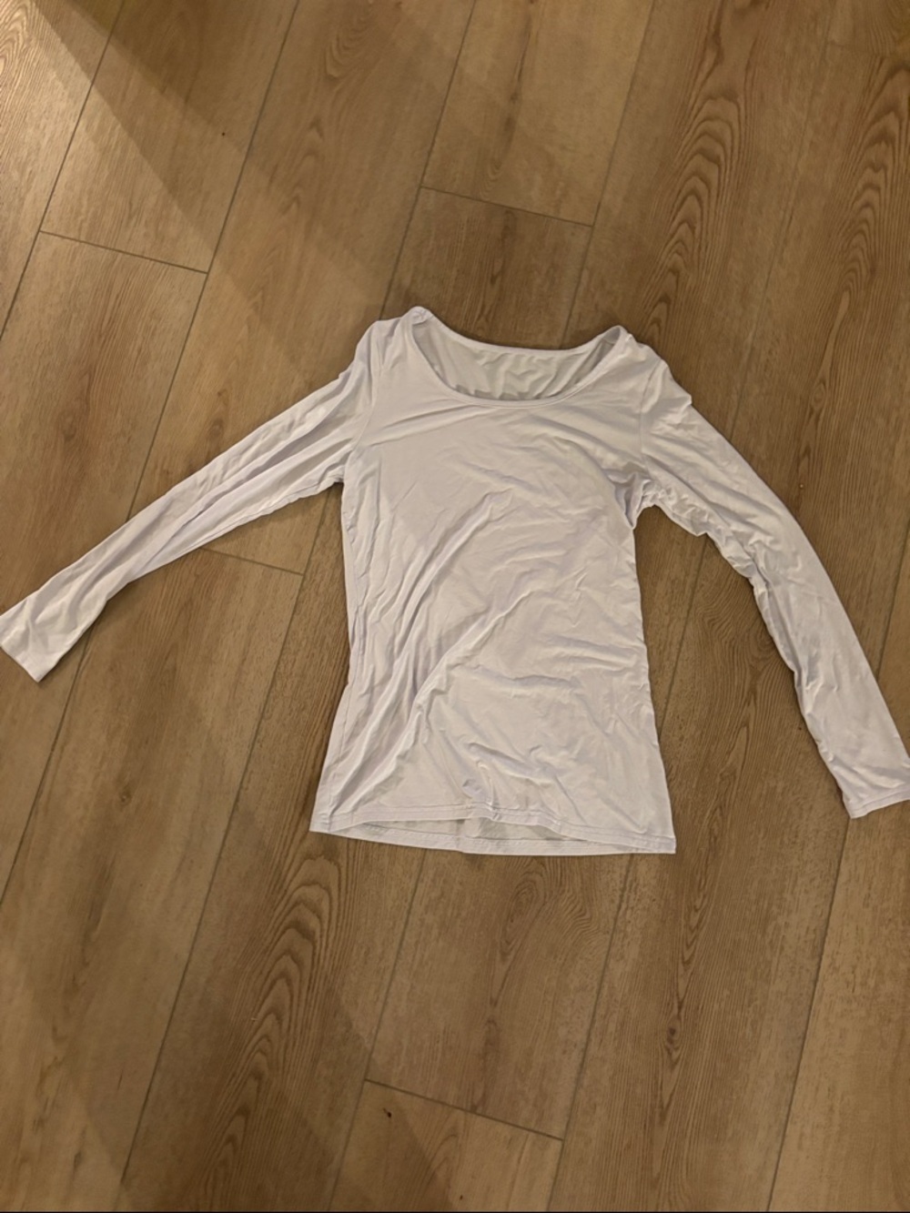 Amazon Women's Long Sleeve Scoop Neck Top in White